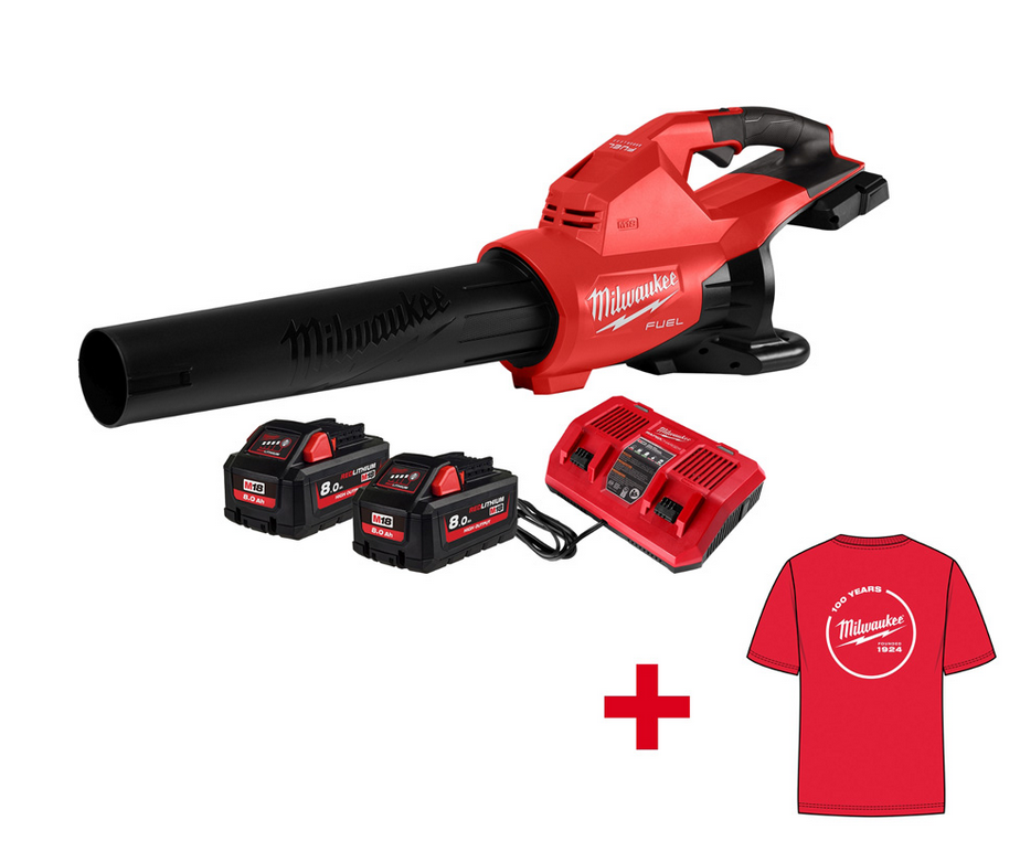 Milwaukee M18F2BL-802 Akku-Laubbläser + T-Shirt