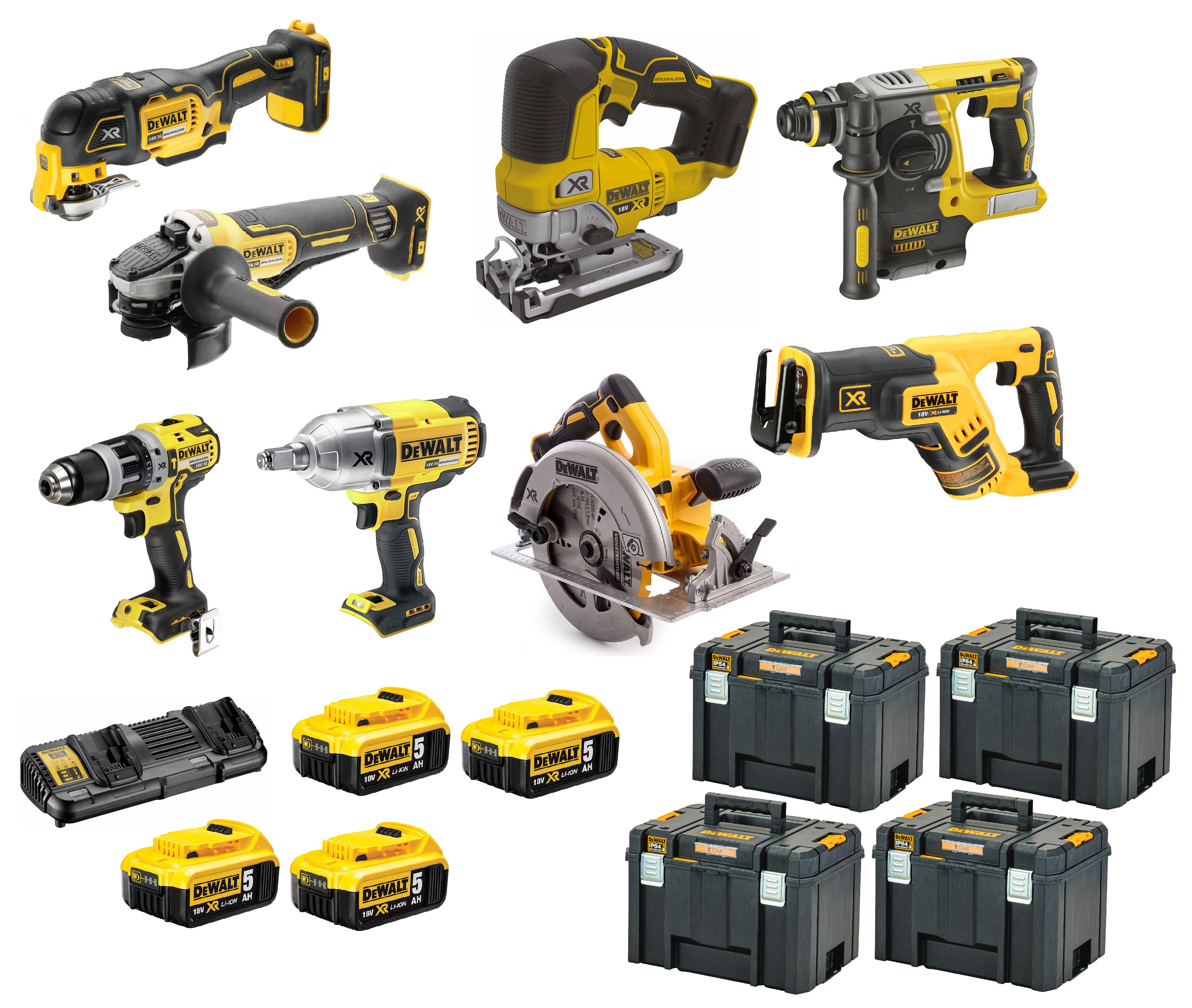 Dewalt Kombopack DCK865P4T-QW Komplett in 4 x T STAK™ Box VI