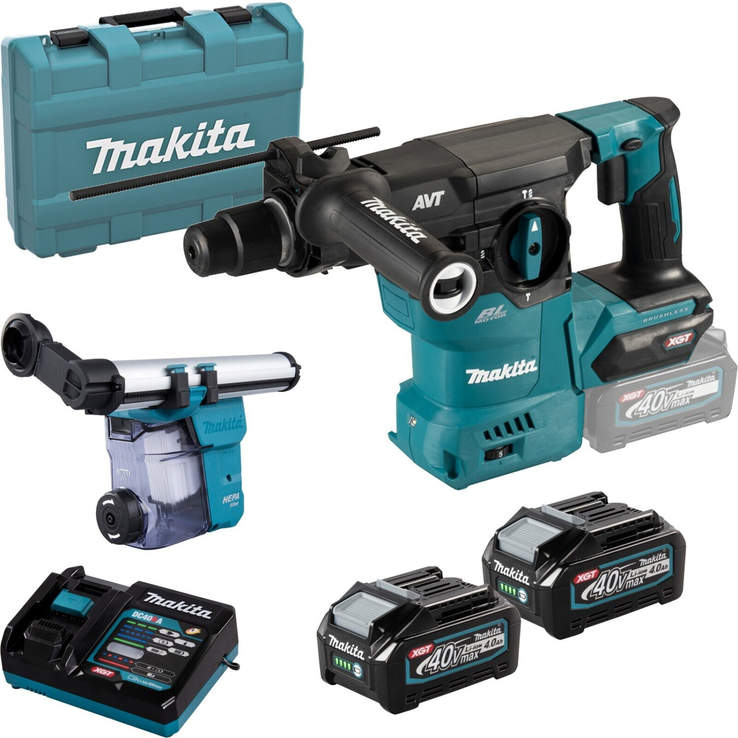 Makita Akku-Kombihammer SDS-PLUS HR008GM202 40V max. / 4,0 Ah, 2 Akk