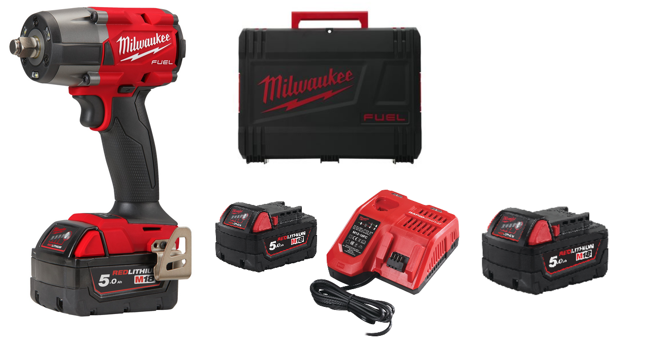 Milwaukee M18 FMTIW2F12-502X Schlagschrauber inkl. 2 Akkus und Ladegerät