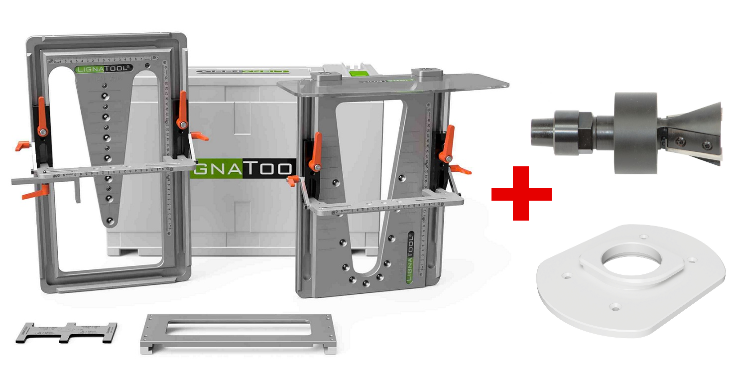 Lignatool LT120 Set Profi inkl. Konus-Wendeplattenfräser 15° & Arretierplatte