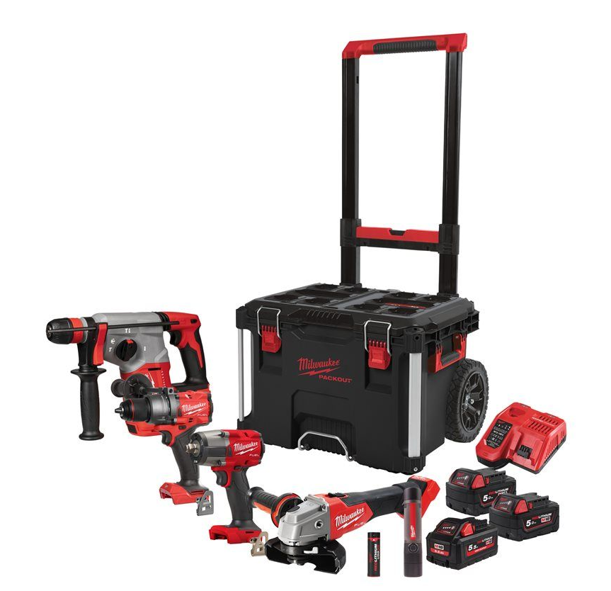 Milwaukee M18 FPP4D-555T Geräte-SET im Trolley-Koffer