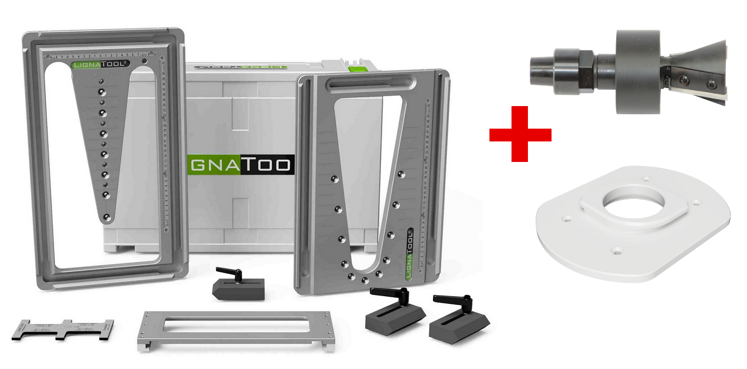 Lignatool LTA120 Set Start inkl. Konus-Wendeplattenfräser 15° und Arretierplatte