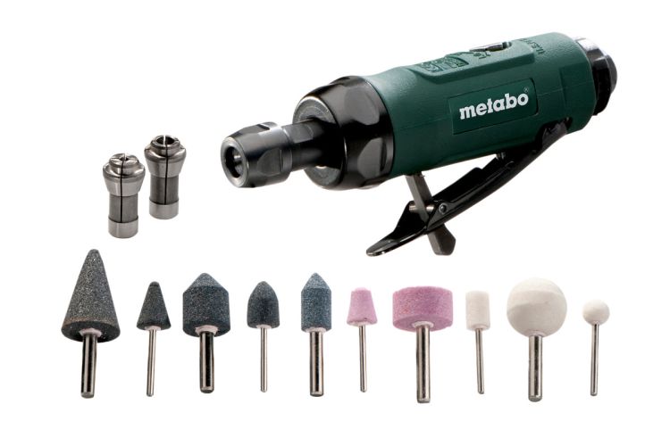 Metabo Druckluft-Geradschleifer DG 25 Set (604116500); Kunststoffkoffer