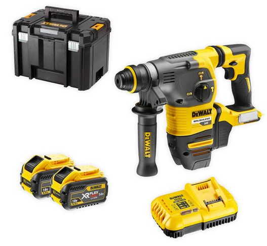 DeWalt Akku-Kombihammer DCH333X2-QW SDS-plus 54V mit Akkus u. Ladegerät